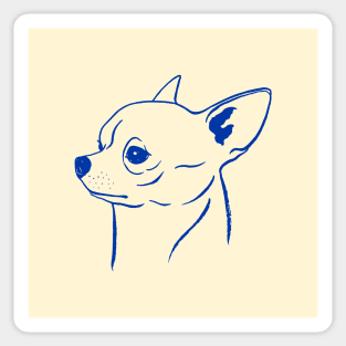 Chihuahua (Beige and Blue) Sticker